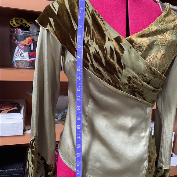 Silk & Burnout Velvet Wrap Top - Picture 4 of 11